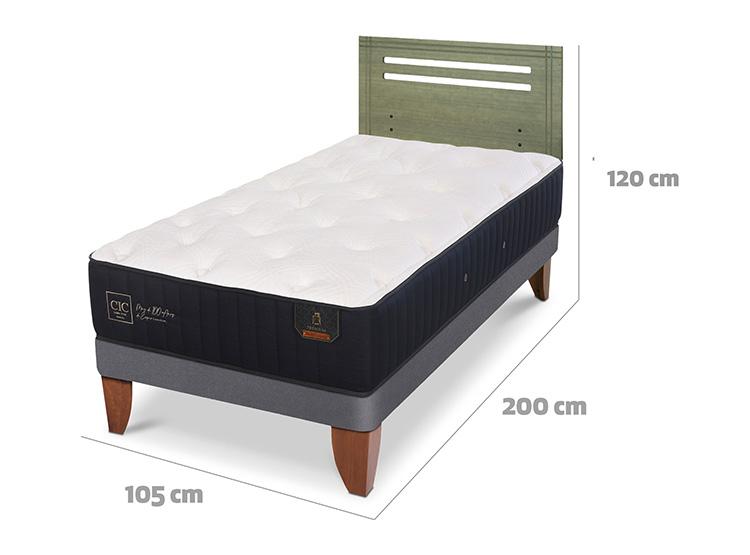 JUEGO DE DORMITORIO CIC CAMA EUROPEA PREMIUM 1.5 PLAZAS + RESPALDO MUNICH OLIVO - 3