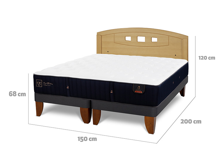 JUEGO DE DORMITORIO CIC CAMA EUROPEA PREMIUM BD 2 PLAZAS + RESPALDO GALES MOSTAZA - 3