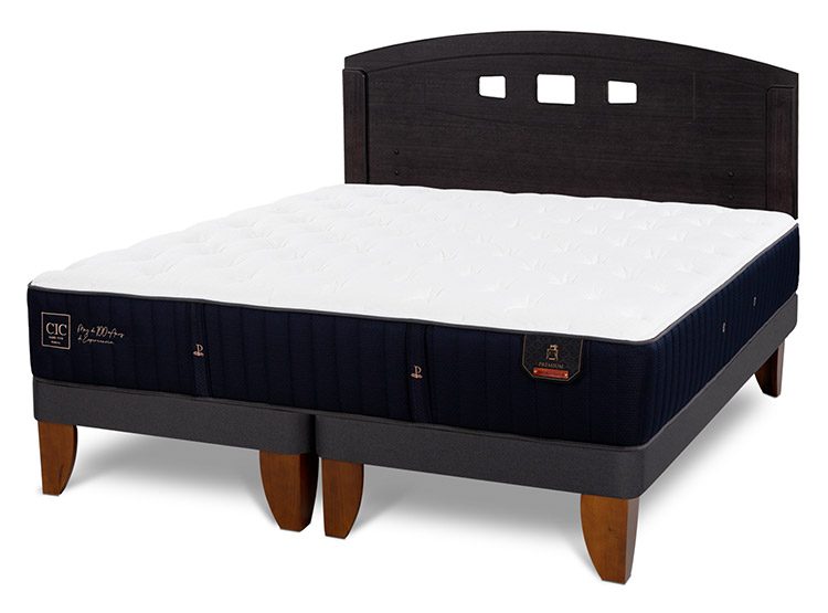 JUEGO DE DORMITORIO CIC CAMA EUROPEA PREMIUM BD 2 PLAZAS + RESPALDO GALES NEGRO - 2