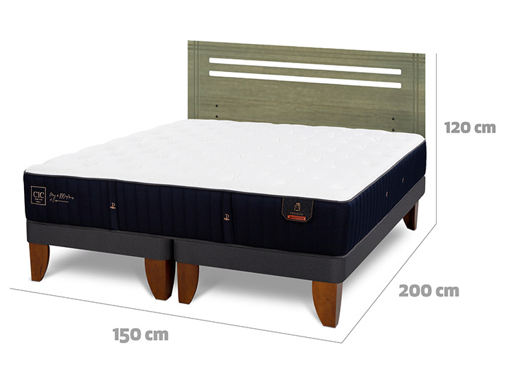 JUEGO DE DORMITORIO CIC CAMA EUROPEA PREMIUM BD 2 PLAZAS + RESPALDO MUNICH OLIVO - 3
