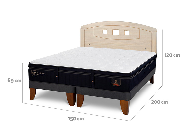 JUEGO DE DORMITORIO CIC CAMA EUROPEA SUPER PREMIUM BD 2 PLAZAS + RESPALDO GALES ALPINO - 3