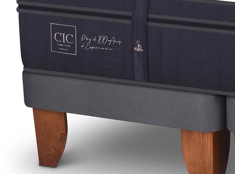 JUEGO DE DORMITORIO CIC CAMA EUROPEA SUPER PREMIUM BD 2 PLAZAS + RESPALDO GALES MOSTAZA - 4