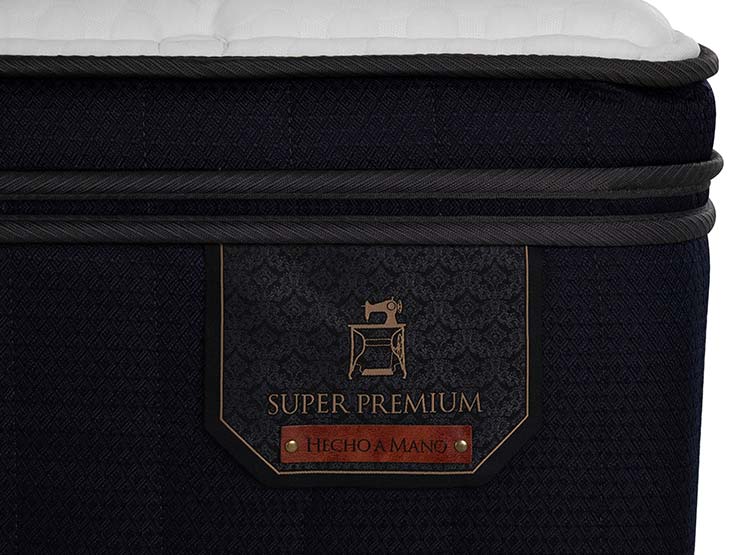JUEGO DE DORMITORIO CIC CAMA EUROPEA SUPER PREMIUM BD 2 PLAZAS + RESPALDO GALES NEGRO - 6