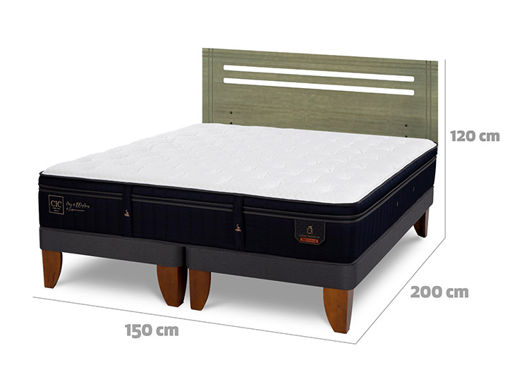 JUEGO DE DORMITORIO CIC CAMA EUROPEA SUPER PREMIUM BD 2 PLAZAS + RESPALDO MUNICH OLIVO - 3