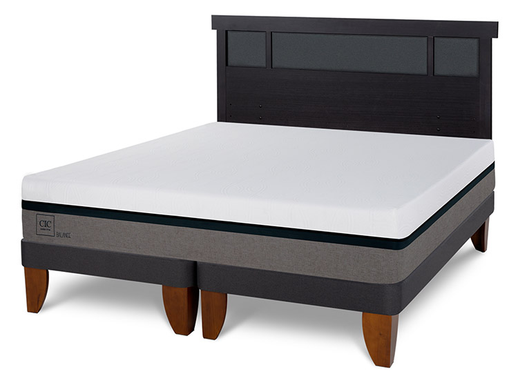 JUEGO DE DORMITORIO CIC CAMA EUROPEA BALANCE BD 2 PLAZAS + RESPALDO DUBLIN NEG - 2