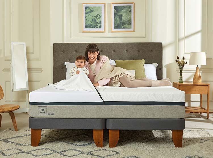 JUEGO DE DORMITORIO CIC CAMA EUROPEA BALANCE KING + RESPALDO DUBLIN ALPINO - 7