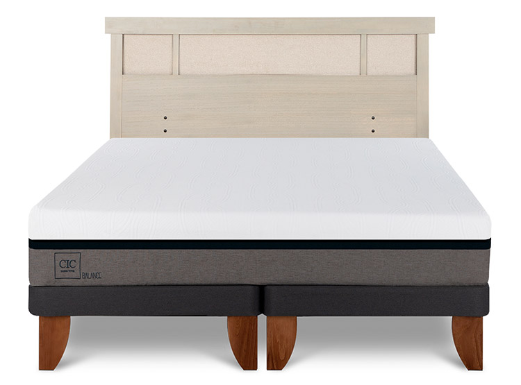JUEGO DE DORMITORIO CIC CAMA EUROPEA BALANCE KING + RESPALDO DUBLIN ALPINO - 1
