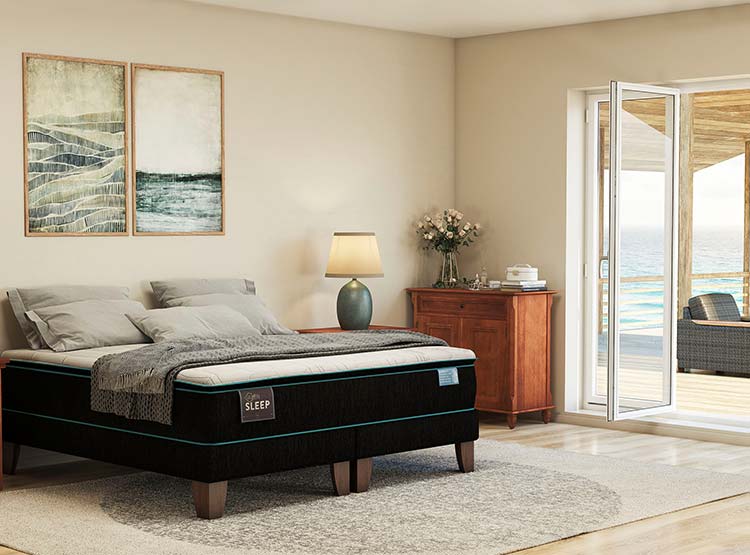 JUEGO DE DORMITORIO CIC CAMA EUROPEA GREEN SLEEP BD 2 PLAZAS + RESPALDO DUBLIN ALPINO - 10