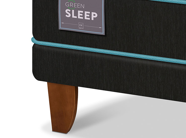 JUEGO DE DORMITORIO CIC CAMA EUROPEA GREEN SLEEP BD 2 PLAZAS + RESPALDO DUBLIN NEGRO - 6