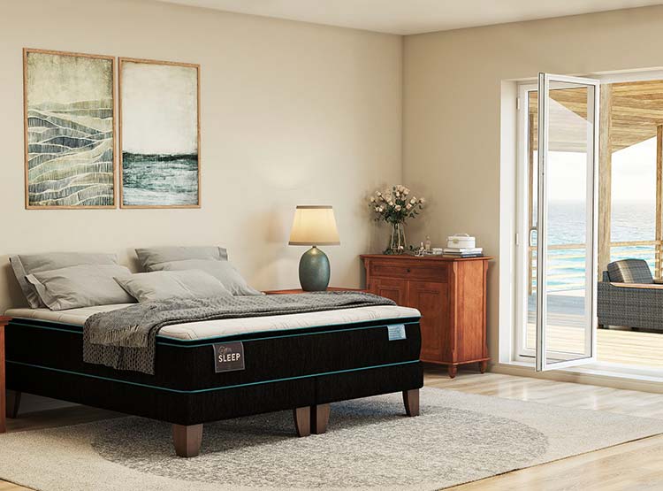 JUEGO DE DORMITORIO CIC CAMA EUROPEA GREEN SLEEP KING + RESPALDO DUBLIN ALPINO - 9