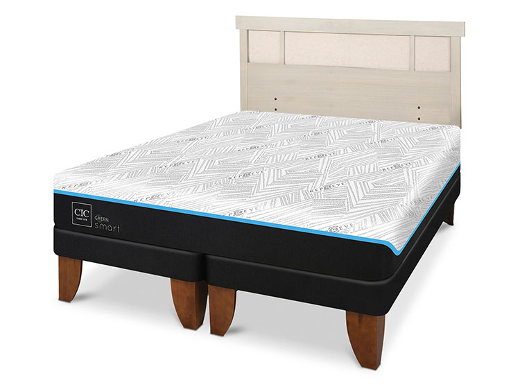 JUEGO DE DORMITORIO CIC CAMA EUROPEA GREEN SMART BD 2 PLAZAS + RESPALDO DUBLIN ALPINO - 2
