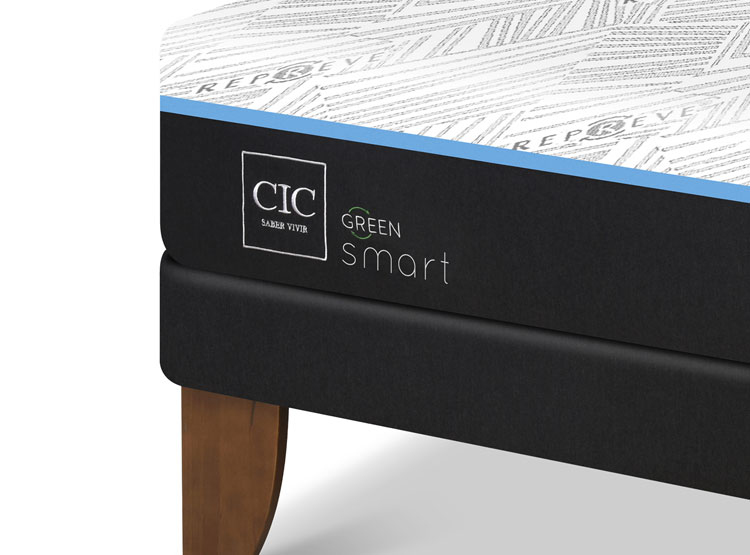 JUEGO DE DORMITORIO CIC CAMA EUROPEA GREEN SMART KING + RESPALDO DUBLIN NEGRO - 3