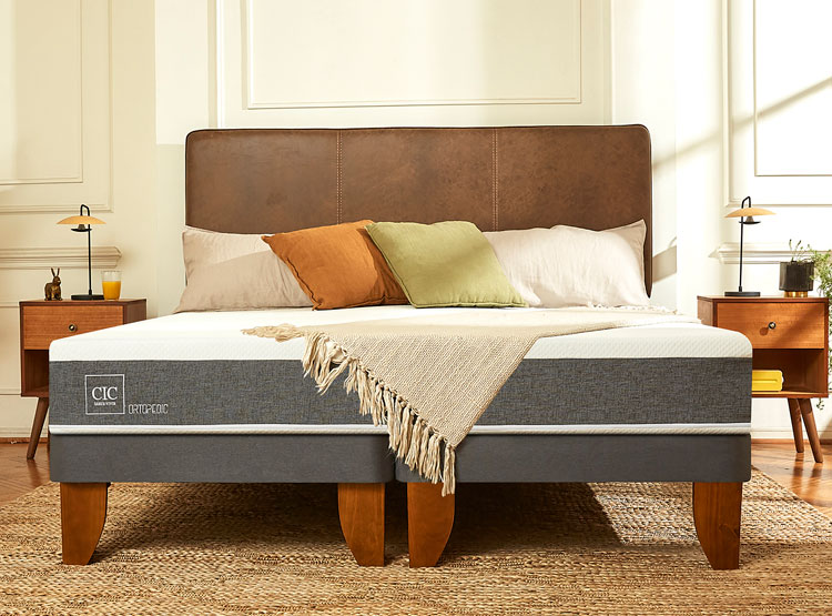 JUEGO DE DORMITORIO CIC CAMA EUROPEA ORTOPEDIC 1.5 PLAZAS + RESPALDO DUBLIN ALPINO - 8