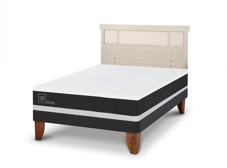 JUEGO DE DORMITORIO CIC CAMA EUROPEA ORTOPEDIC BN 2 PLAZAS + RESPALDO DUBLIN ALPINO - 2