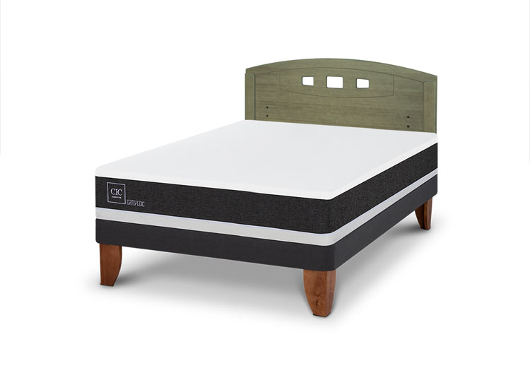 JUEGO DE DORMITORIO CIC CAMA EUROPEA ORTOPEDIC BN 2 PLAZAS + RESPALDO GALES OLIVO - 2