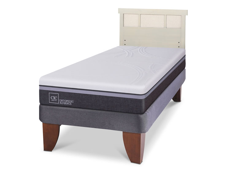 JUEGO DE DORMITORIO CIC CAMA EUROPEA ORTOPEDIC ADVANCE 1.5 PLAZAS + RESPALDO DUBLIN ALPINO - 2