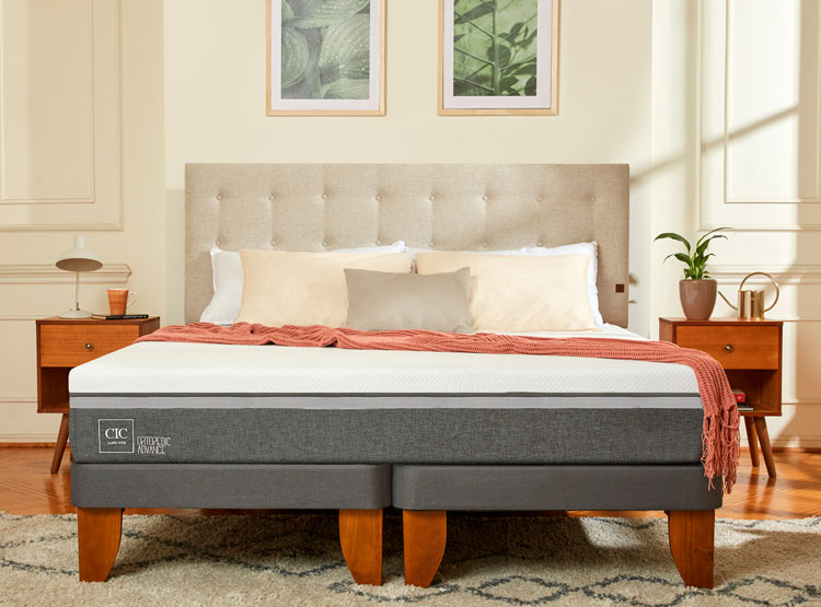 JUEGO DE DORMITORIO CIC CAMA EUROPEA ORTOPEDIC ADVANCE 1.5 PLAZAS + RESPALDO DUBLIN ALPINO - 9