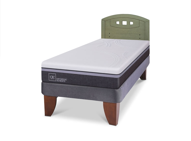 JUEGO DE DORMITORIO CIC CAMA EUROPEA ORTOPEDIC ADVANCE 1.5 PLAZAS + RESPALDO GALES OLIVO - 2