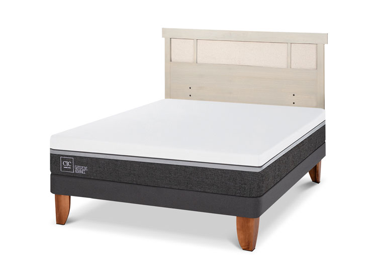 JUEGO DE DORMITORIO CIC CAMA EUROPEA ORTOPEDIC ADVANCE BN 2 PLAZAS + RESPALDO DUBLIN ALPINO - 2