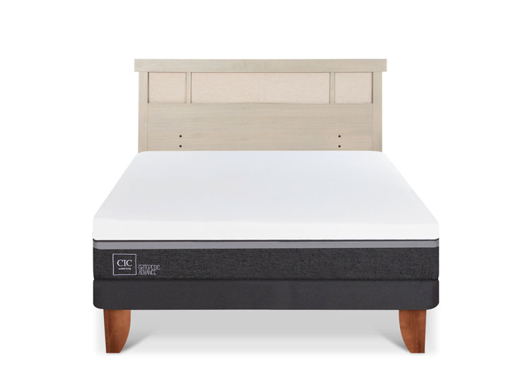 JUEGO DE DORMITORIO CIC CAMA EUROPEA ORTOPEDIC ADVANCE BN 2 PLAZAS + RESPALDO DUBLIN ALPINO - 1