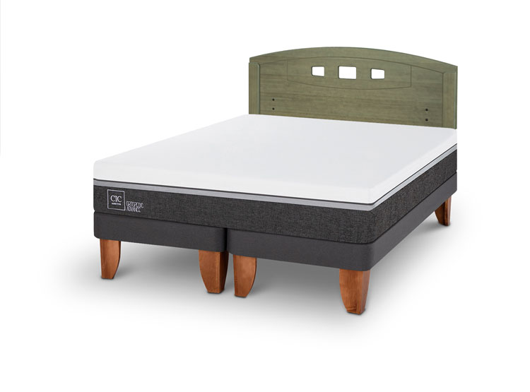 JUEGO DE DORMITORIO CIC CAMA EUROPEA ORTOPEDIC ADVANCE BD 2 PLAZAS + RESPALDO GALES OLIVO - 2