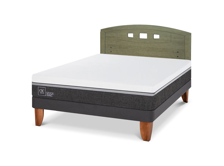 JUEGO DE DORMITORIO CIC CAMA EUROPEA ORTOPEDIC ADVANCE BN 2 PLAZAS + RESPALDO GALES OLIVO - 2