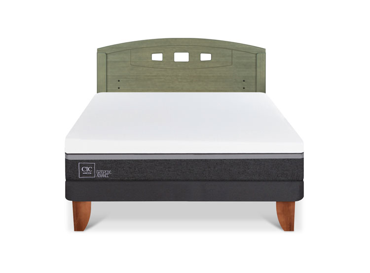 JUEGO DE DORMITORIO CIC CAMA EUROPEA ORTOPEDIC ADVANCE BN 2 PLAZAS + RESPALDO GALES OLIVO - 1