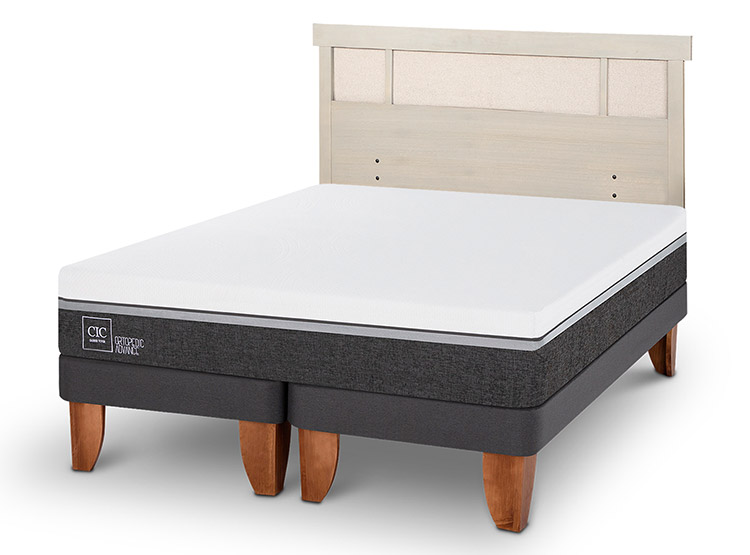 JUEGO DE DORMITORIO CIC CAMA EUROPEA ORTOPEDIC ADVANCE KING + RESPALDO DUBLIN ALPINO - 2