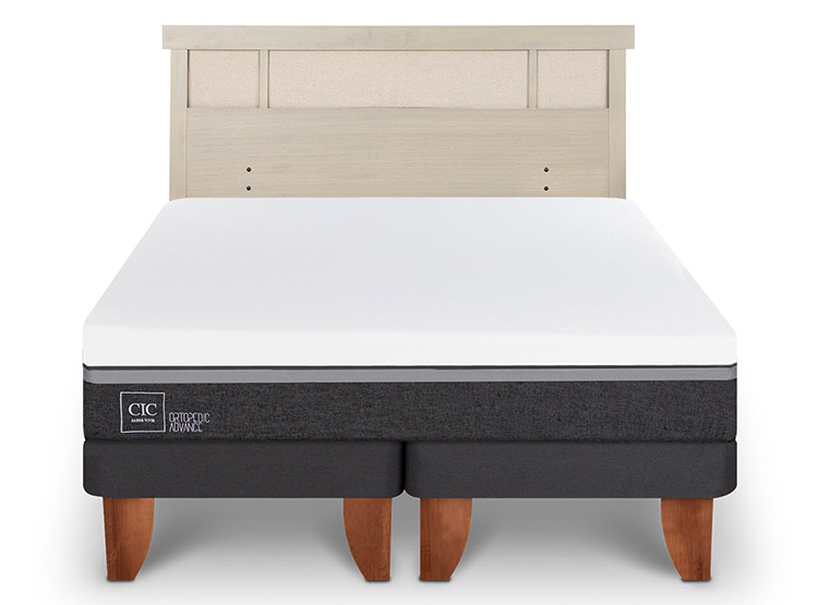 JUEGO DE DORMITORIO CIC CAMA EUROPEA ORTOPEDIC ADVANCE KING + RESPALDO DUBLIN ALPINO - 1