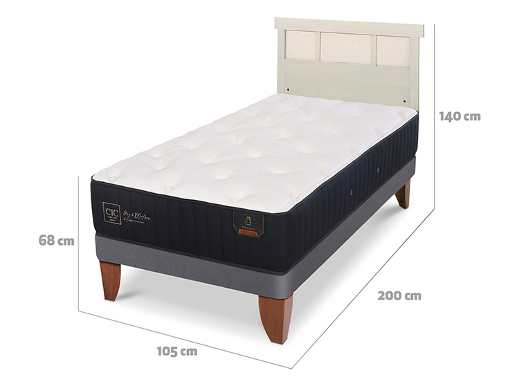 JUEGO DE DORMITORIO CIC CAMA EUROPEA PREMIUM 1.5 PLAZAS + RESPALDO DUBLIN ALPINO - 3
