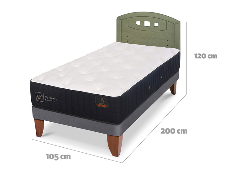 JUEGO DE DORMITORIO CIC CAMA EUROPEA PREMIUM 1.5 PLAZAS + RESPALDO GALES OLIVO - 3