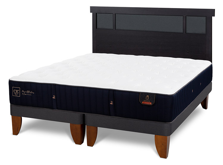 JUEGO DE DORMITORIO CIC CAMA EUROPEA PREMIUM BD 2 PLAZAS + RESPALDO DUBLIN NEGRO - 2
