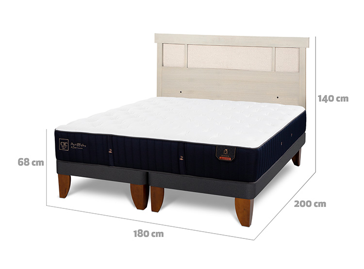 JUEGO DE DORMITORIO CIC CAMA EUROPEA PREMIUM KING + RESPALDO DUBLIN ALPINO - 3