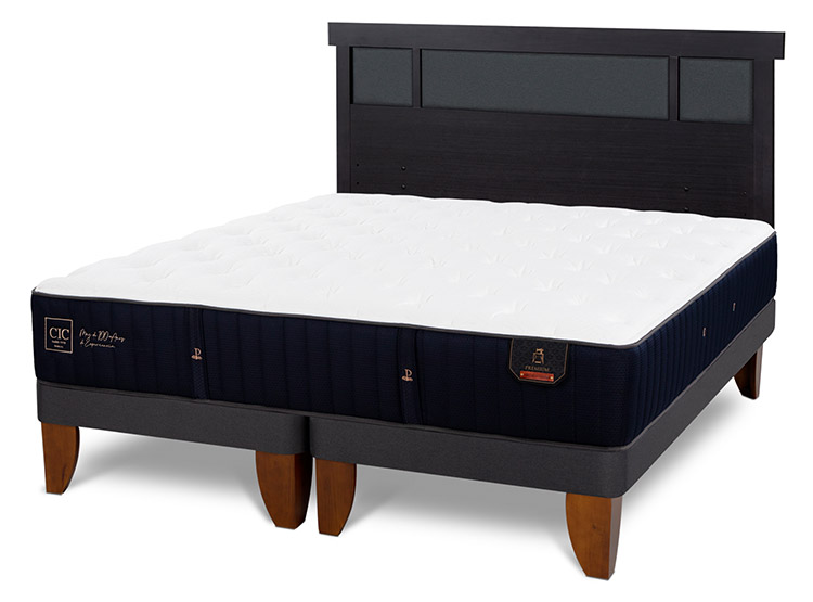JUEGO DE DORMITORIO CIC CAMA EUROPEA PREMIUM KING + RESPALDO DUBLIN NEGRO - 2