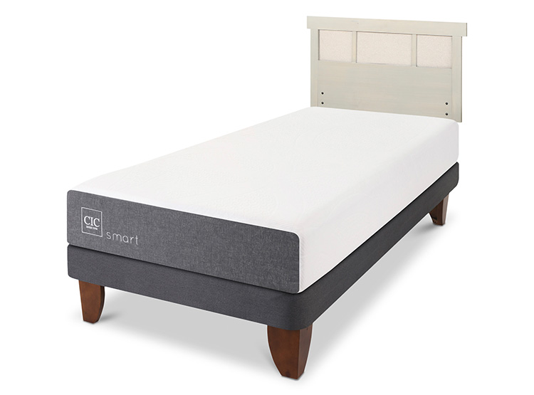 JUEGO DE DORMITORIO CIC CAMA EUROPEA SMART 1.5 PLAZAS + RESPALDO DUBLIN ALPINO - 2