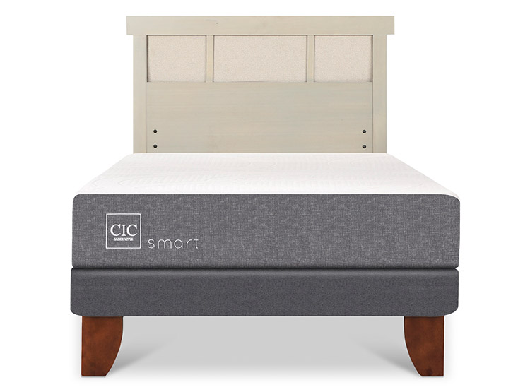 JUEGO DE DORMITORIO CIC CAMA EUROPEA SMART 1.5 PLAZAS + RESPALDO DUBLIN ALPINO - 1