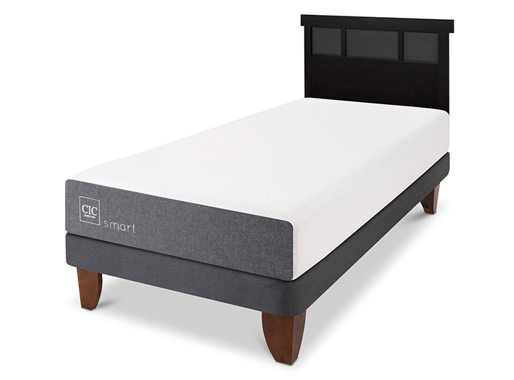 JUEGO DE DORMITORIO CIC CAMA EUROPEA SMART 1.5 PLAZAS + RESPALDO DUBLIN NEGRO - 2