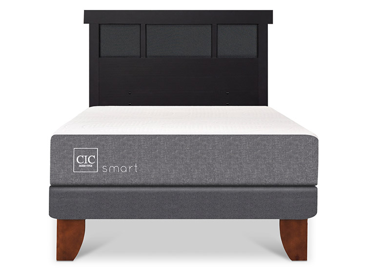 JUEGO DE DORMITORIO CIC CAMA EUROPEA SMART 1.5 PLAZAS + RESPALDO DUBLIN NEGRO - 1
