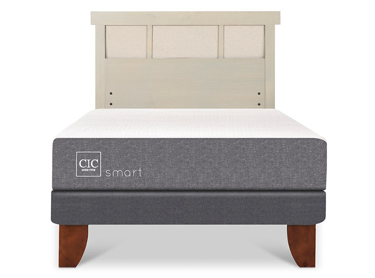 JUEGO DE DORMITORIO CIC CAMA EUROPEA SMART 1 PLAZA + RESPALDO DUBLIN ALPINO - 1