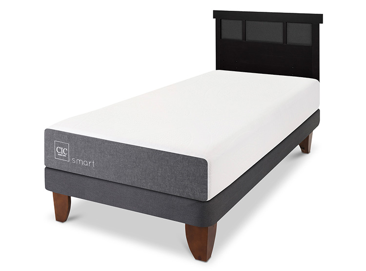 JUEGO DE DORMITORIO CIC CAMA EUROPEA SMART 1 PLAZA + RESPALDO DUBLIN NEGRO - 2