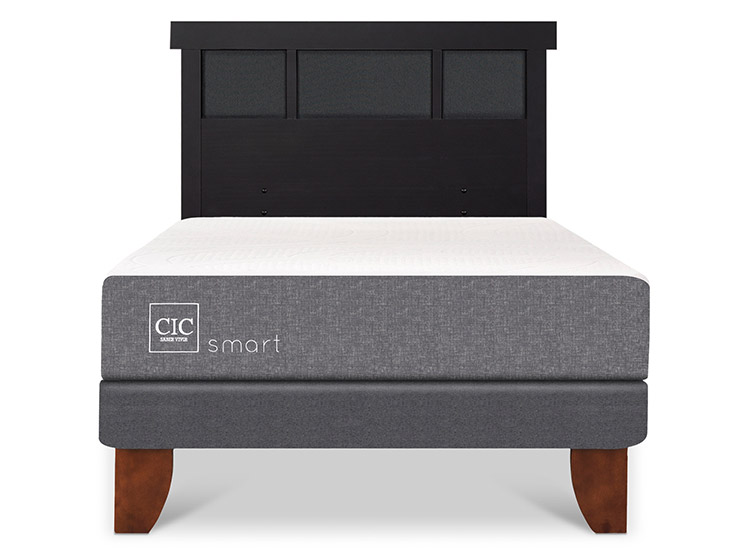 JUEGO DE DORMITORIO CIC CAMA EUROPEA SMART 1 PLAZA + RESPALDO DUBLIN NEGRO - 1