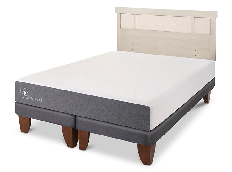 JUEGO DE DORMITORIO CIC CAMA EUROPEA SMART BD 2 PLAZAS + RESPALDO DUBLIN ALPINO - 2