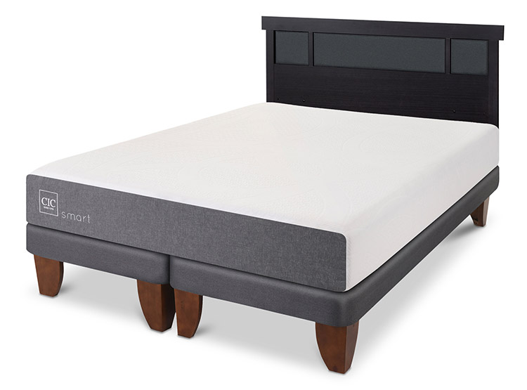 JUEGO DE DORMITORIO CIC CAMA EUROPEA SMART BD 2 PLAZAS + RESPALDO DUBLIN NEGRO - 2