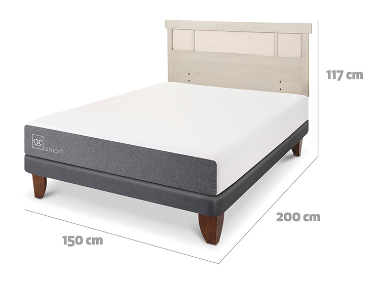 JUEGO DE DORMITORIO CIC CAMA EUROPEA SMART BN 2 PLAZAS + RESPALDO DUBLIN ALPINO - 3