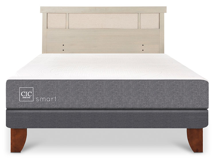 JUEGO DE DORMITORIO CIC CAMA EUROPEA SMART BN 2 PLAZAS + RESPALDO DUBLIN ALPINO - 1