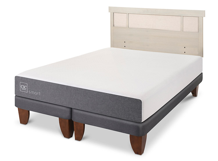 JUEGO DE DORMITORIO CIC CAMA EUROPEA SMART KING + RESPALDO DUBLIN ALPINO - 2