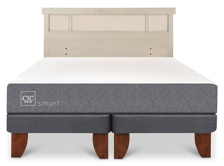 JUEGO DE DORMITORIO CIC CAMA EUROPEA SMART KING + RESPALDO DUBLIN ALPINO - 1