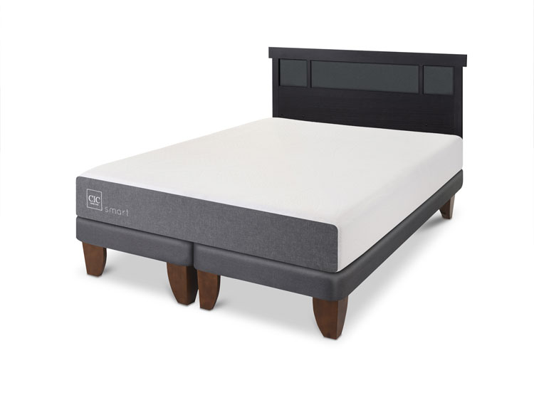 JUEGO DE DORMITORIO CIC CAMA EUROPEA SMART KING + RESPALDO DUBLIN NEGRO - 2