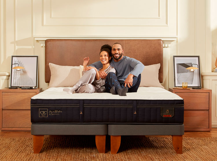 JUEGO DE DORMITORIO CIC CAMA EUROPEA SUPER PREMIUM BD 2 PLAZAS + RESPALDO DUBLIN ALPINO - 9