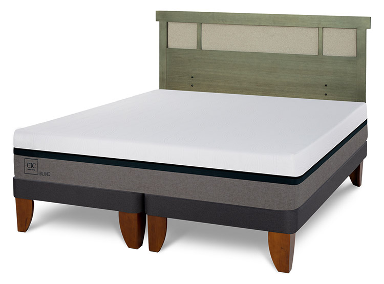 JUEGO DE DORMITORIO CIC CAMA EUROPEA BALANCE BD 2 PLAZAS + RESPALDO DUBLIN OLIVO - 2
